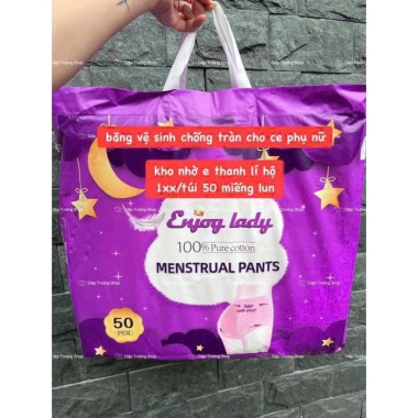 Băng vệ sinh dạng quần Enjjoy Lady tím túi riêng size 75kg 50 miếng 89.000 VND