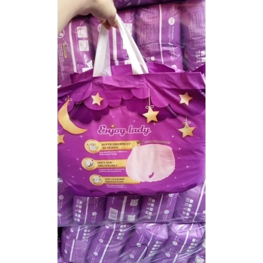 Băng vệ sinh dạng quần Enjoy Lady 50 miếng, túi riêng, bao bì tím, size 30-70kg - Giá ưu đãi 122.550₫ 9 Băng vệ sinh dạng quần Enjoy Lady 50 miếng, túi riêng, bao bì tím, size 30-70kg - Giá ưu đãi 122.550₫ 9