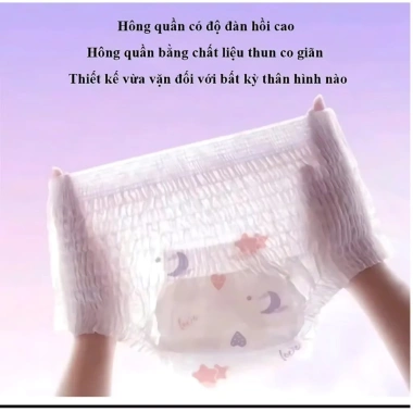 Băng vệ sinh dạng quần Enjoy Queen 50 miếng, bao bì tím, túi riêng, size 30, 90kg - Giá chỉ 195k
