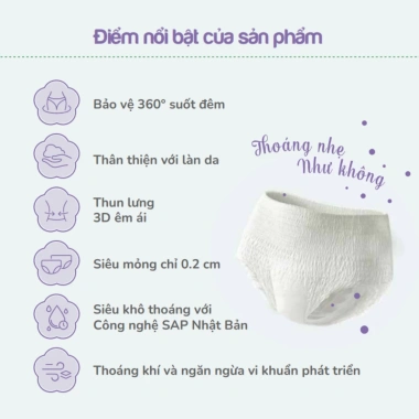 Băng vệ sinh dạng quần Yeonchi 360 độ bảo vệ suốt đêm không lo tràn 130.000₫ 5 Băng vệ sinh dạng quần Yeonchi 360 độ bảo vệ suốt đêm không lo tràn 130.000₫ 5