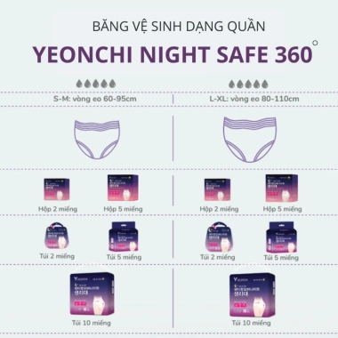 Băng vệ sinh dạng quần Yeonchi 360 độ bảo vệ suốt đêm không lo tràn 130.000₫