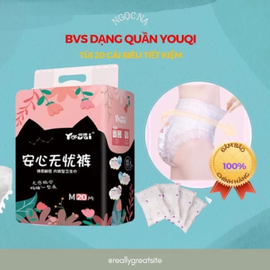 Băng vệ sinh dạng quần YOUQI 20 túi size S‑M & L‑XL – Tiết kiệm, dùng 1 lần, thoải mái, chỉ 140.000₫