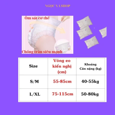 Băng vệ sinh dạng quần YOUQI 20 túi size S‑M & L‑XL – Tiết kiệm, dùng 1 lần, thoải mái, chỉ 140.000₫