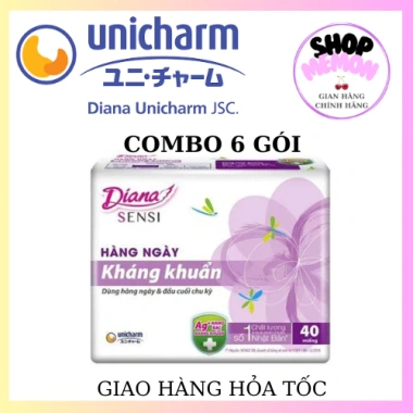 Băng vệ sinh DIANA 6 gói 40 miếng kháng khuẩn - Giá ưu đãi 175.000 VND