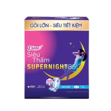 Băng vệ sinh DIANA Ban đêm 12M 29-35cm - Siêu thấm, thoáng mát, chỉ 52.000₫