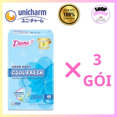 Băng Vệ Sinh Diana Cool Fresh Hàng Ngày 3 Gói 40 Miếng - Giá Ưu Đãi 43.000₫
