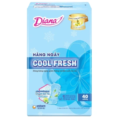 Băng Vệ Sinh Diana Cool Fresh Hàng Ngày 3 Gói 40 Miếng - Giá Ưu Đãi 43.000₫