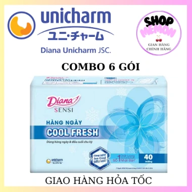 Băng vệ sinh DIANA Coolfresh 6 gói 40 miếng - Siêu thấm, bảo vệ cả ngày, chỉ 232k
