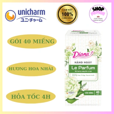 Băng Vệ Sinh Diana Hàng Ngày Le Parfum Hương Nhài Ả Rập - Gói 40 miếng 39.000₫ 2 Băng Vệ Sinh Diana Hàng Ngày Le Parfum Hương Nhài Ả Rập - Gói 40 miếng 39.000₫ 2