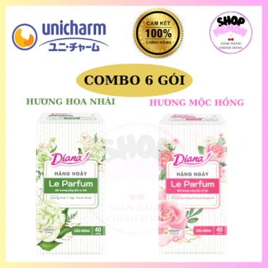 Băng vệ sinh Diana Le Parfum 6 gói 40 miếng – Hương nhài Ả Rập, mộc hồng Anh Quốc, giảm còn 208.000₫