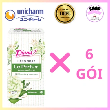 Băng vệ sinh Diana Le Parfum 6 gói 40 miếng – Hương nhài Ả Rập, mộc hồng Anh Quốc, giảm còn 208.000₫