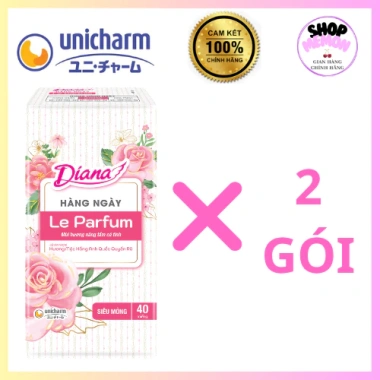 Băng vệ sinh Diana Le Parfum hương hoa hồng 40 miếng - Thấm hút siêu tốt, dịu nhẹ, giá ưu đãi 39.000 VND