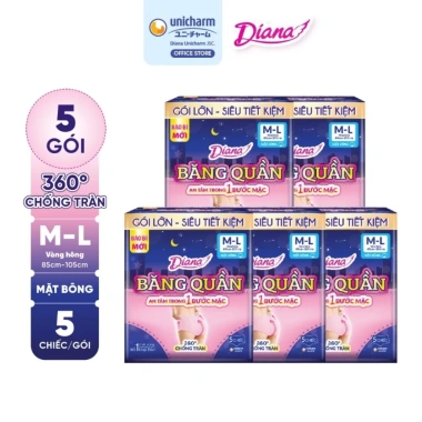 Băng vệ sinh Diana Sensi 5 gói băng quần size M‑L 5M - Siêu thấm, thoáng mát, giá ưu đãi 423k 6 Băng vệ sinh Diana Sensi 5 gói băng quần size M‑L 5M - Siêu thấm, thoáng mát, giá ưu đãi 423k 6