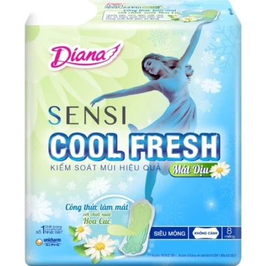 Băng vệ sinh Diana Sensicool Hoa Cúc lốc 6 gói - Siêu mát, thấm nhanh, giá 139k