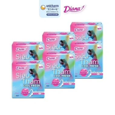 Băng vệ sinh Diana Siêu thấm Coolfresh 8 miếng - 6 gói giá ưu đãi 144.000 VND