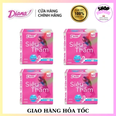 Băng vệ sinh Diana Siêu Thấm Siêu Mỏng Cánh 4 gói 20 miếng - Giá ưu đãi 194k
