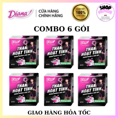 Băng vệ sinh Diana Siêu thấm Than hoạt tính không cánh 6 gói 8 miếng - 142.000₫ 2 Băng vệ sinh Diana Siêu thấm Than hoạt tính không cánh 6 gói 8 miếng - 142.000₫ 2