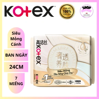Băng vệ sinh KOTEX Cicada mỏng cánh 24cm 7 miếng - Mỏng, thấm nhanh, 24.422 VND