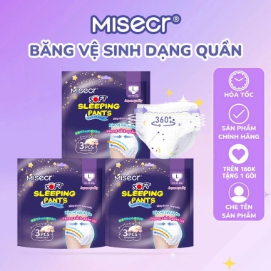 Băng vệ sinh nữ Misecr 9 miếng 3 gói siêu mỏng thoáng khí - Giá chỉ 28.000đ Băng vệ sinh nữ Misecr 9 miếng 3 gói siêu mỏng thoáng khí - Giá chỉ 28.000đ