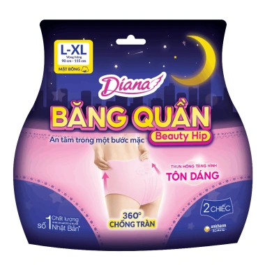 Băng Vệ Sinh Quần Diana Beauty Hip XL Gói 2 miếng – Giá 43.900, bảo vệ an toàn, thấm nhanh