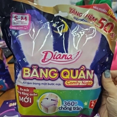 Băng vệ sinh quần Diana COMFY NIGHT 2 miếng tặng 1, chỉ 35.000đ - Thấm hút, thoáng mát, ngủ ngon 8