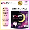 Băng vệ sinh quần KOTEX 2 miếng size ML - 16 gói, giá ưu đãi 244k, bảo vệ ngày dài