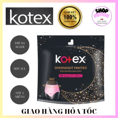 Băng vệ sinh quần KOTEX 2 miếng size ML - 16 gói, giá ưu đãi 244k, bảo vệ ngày dài 2 Băng vệ sinh quần KOTEX 2 miếng size ML - 16 gói, giá ưu đãi 244k, bảo vệ ngày dài 2