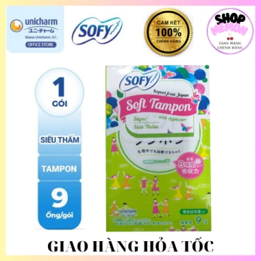 Băng vệ sinh SOFY Soft Tampon nhập khẩu Nhật Bản - Hộp 9 ống, giảm còn 58k