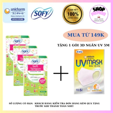 Băng vệ sinh SOFY Soft Tampon nhập khẩu Nhật Bản - Hộp 9 ống, giảm còn 58k