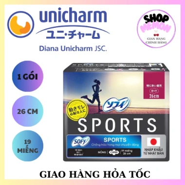 Băng vệ sinh SOFY SPORT 26CM - Gói 19 miếng, Siêu thoáng mát, Giá chỉ 97.000₫