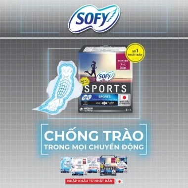 Băng vệ sinh SOFY SPORT 26CM - Gói 19 miếng, Siêu thoáng mát, Giá chỉ 97.000₫ 3 Băng vệ sinh SOFY SPORT 26CM - Gói 19 miếng, Siêu thoáng mát, Giá chỉ 97.000₫ 3