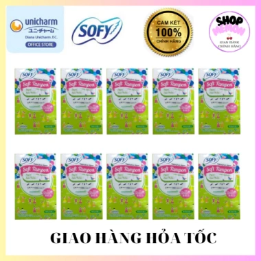 Băng vệ sinh SOFY TAMPON 9 ống + 10 gói combo - Siêu thấm, bảo vệ 24h, giá ưu đãi 530.000đ