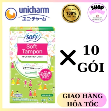 Băng vệ sinh SOFY TAMPON 9 ống + 10 gói combo - Siêu thấm, bảo vệ 24h, giá ưu đãi 530.000đ