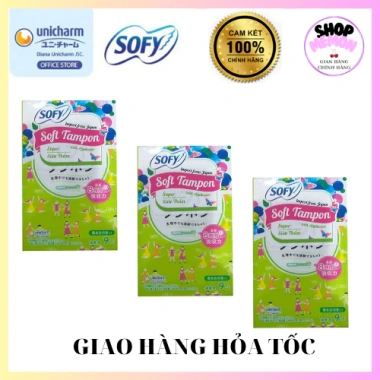 Băng vệ sinh SOFY TAMPON gói 9 ống - bộ 3 gói giá 163.000, thấm hút, siêu mềm 3 Băng vệ sinh SOFY TAMPON gói 9 ống - bộ 3 gói giá 163.000, thấm hút, siêu mềm 3