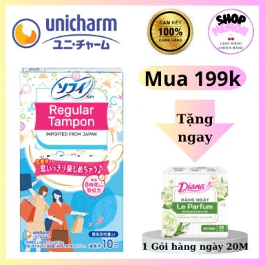 Băng vệ sinh Sofy Tampon Regular hộp 10 ống: Thấm hút cao, giá chỉ 44.000đ