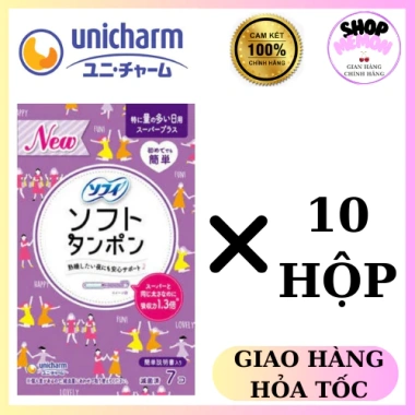 Băng vệ sinh Sofy Tampon Super Plus 10 hộp 7 ống - Siêu thấm, bảo vệ cả ngày, giá chỉ 430.000₫ Băng vệ sinh Sofy Tampon Super Plus 10 hộp 7 ống - Siêu thấm, bảo vệ cả ngày, giá chỉ 430.000₫