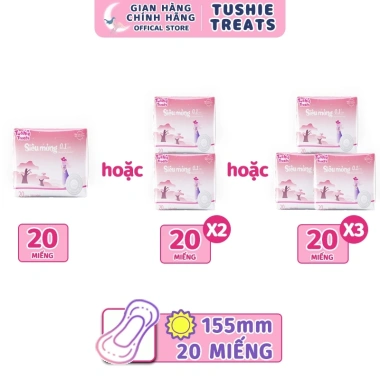 Băng Vệ Sinh Tushie Treats Ban Ngày Ban Đêm Nâng Cấp Siêu Thấm Siêu Mỏng Cánh Chống Tràn 15‑24‑29‑36cm Giá 16.000đ 9 Băng Vệ Sinh Tushie Treats Ban Ngày Ban Đêm Nâng Cấp Siêu Thấm Siêu Mỏng Cánh Chống Tràn 15‑24‑29‑36cm Giá 16.000đ 9