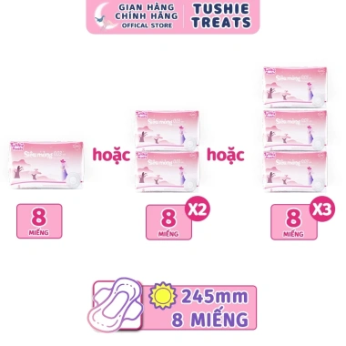 Băng Vệ Sinh Tushie Treats Ban Ngày Ban Đêm Nâng Cấp Siêu Thấm Siêu Mỏng Cánh Chống Tràn 15‑24‑29‑36cm Giá 16.000đ 10 Băng Vệ Sinh Tushie Treats Ban Ngày Ban Đêm Nâng Cấp Siêu Thấm Siêu Mỏng Cánh Chống Tràn 15‑24‑29‑36cm Giá 16.000đ 10