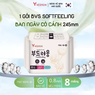 Băng vệ sinh Yeonchi Softfeeling siêu thấm hút, vách ngăn chống tràn, 19.600 VND