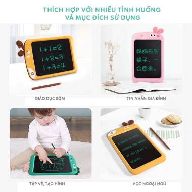 Bảng Vẽ Tự Xóa Điện Tử 3D 8.5/12 inch LCD Đa Sắc Thông Minh Đồ Họa Bút Dạy Học 125k 5