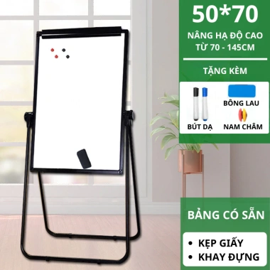 Bảng viết bút lông không dòng kẻ, chân gấp di động, chỉnh chiều cao, giá rẻ 650k