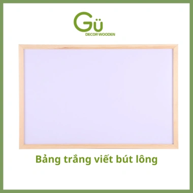 Bảng viết bút lông trắng khung gỗ treo tường decor bàn làm việc - 165.000₫