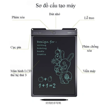 Bảng viết vẽ điện tử thông minh 8.5 inch tự động xóa cho bé - Giá chỉ 39.000 VND