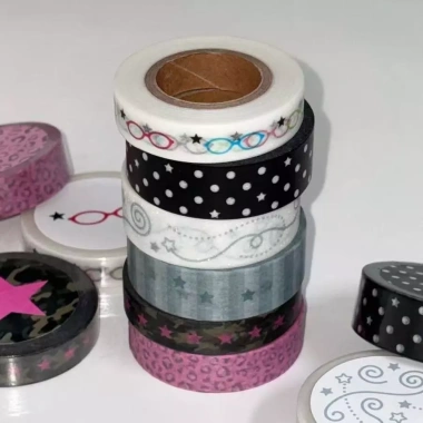 Băng Washi Hàn Quốc Ngọt Ngầu - Ngôi Sao, Kính Mắt, Hoa Báo, Chấm Bi - DIY trang trí 38.900₫