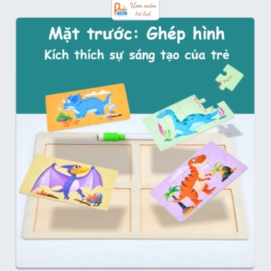 Bảng xếp hình gỗ Montessori cho bé 2-6 tuổi - Phát triển tư duy, 49.000₫