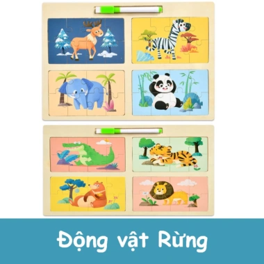Bảng xếp hình gỗ Montessori cho bé 2-6 tuổi - Phát triển tư duy, 49.000₫