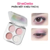 Bảng xếp nếp SHEDELLA Highlighter 4 màu nâng cấp, mềm mại tự nhiên, lâu dài 5.5g