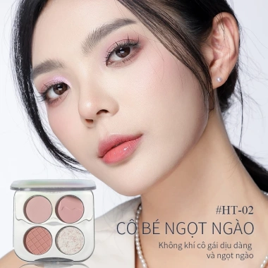 Bảng xếp nếp SHEDELLA Highlighter 4 màu nâng cấp, mềm mại tự nhiên, lâu dài 5.5g 2