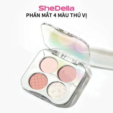 Bảng xếp nếp SHEDELLA Highlighter 4 màu nâng cấp, mềm mại tự nhiên, lâu dài 5.5g 6