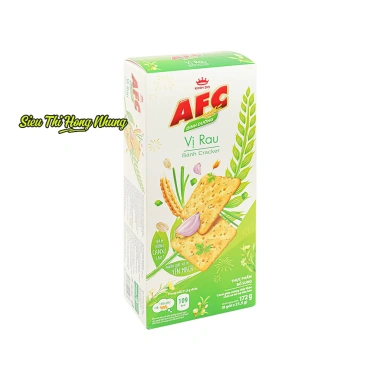 Bánh AFC Cracker Dinh Dưỡng Vị Rau Củ 172g - 8 Gói Nhỏ, Giá 37k, Giàu Vitamin và Chất Xơ